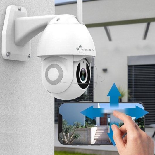 Caméra De Surveillance WiFi Intérieure NIVIAN 2K - 360°, Vision Nocturne, Détection Humaine, Auto-tracking