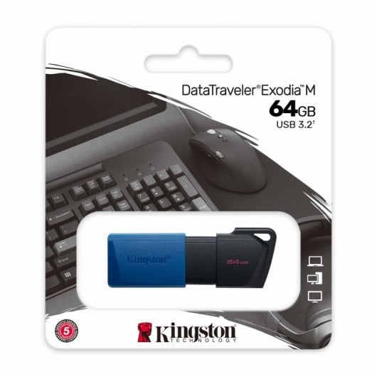 Kingston DataTraveler Exodia M Chiavetta USB 64 GB USB 3.2 Nero/Blu