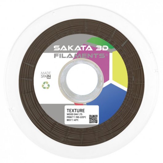 Sakata 3D Bobina de Filamento PLA con Madera 1.75mm Roble 450Gr