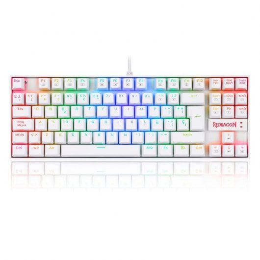 Redragon K552 RGB Kumara White Teclado Mecánico Gaming Switch Red