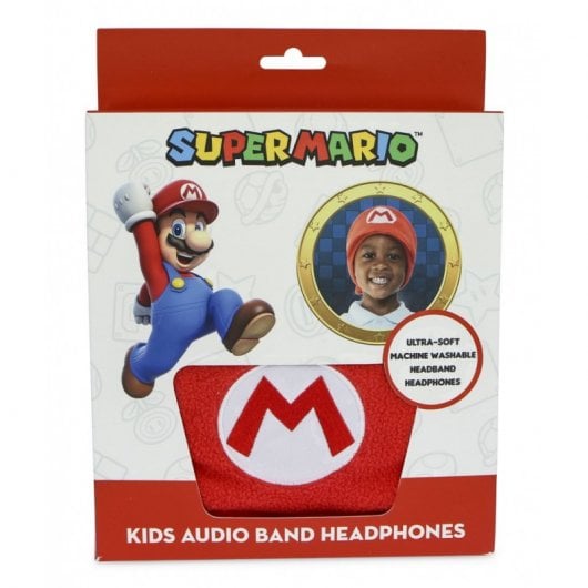 OTL Technologies Auriculares Infantiles Planos con Banda Ajustable Lavable Super Mario