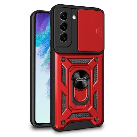 Coque rigide avec anneau bleu marine pour Samsung Galaxy S21 FE G990B