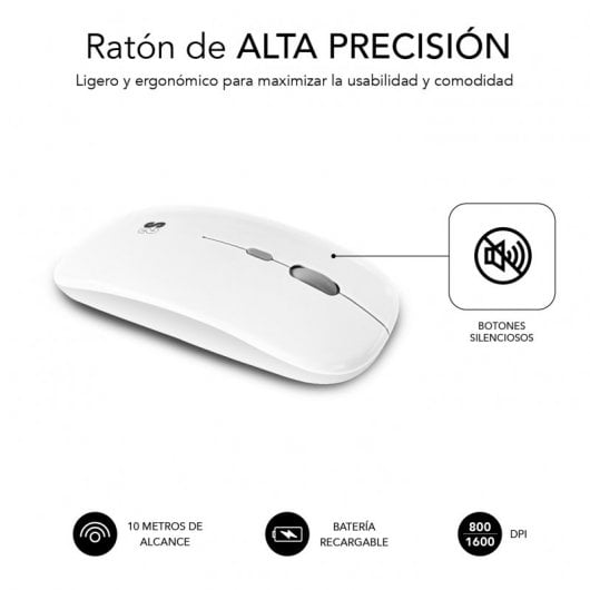 Combinazione tastiera e mouse wireless Subblim bianca