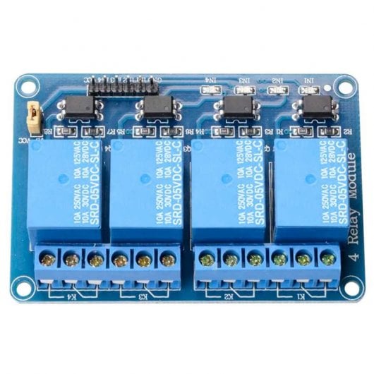 OcioDual Placa Módulo de Relés Optoacoplados 4 Canales 5V 10A para Arduino