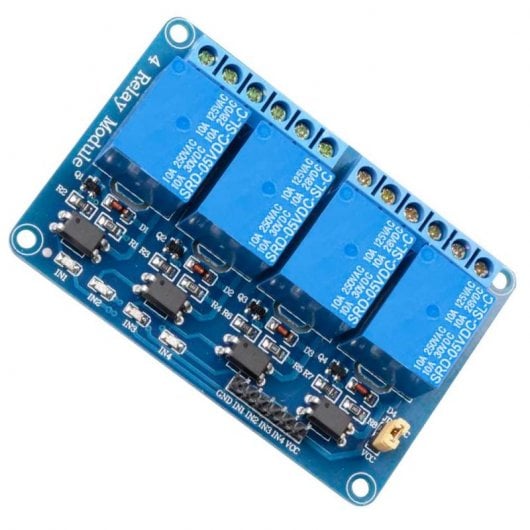 OcioDual Placa Módulo de Relés Optoacoplados 4 Canales 5V 10A para Arduino