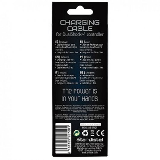 Câble de chargement Blackfire USB vers MicroUSB 3 m pour PS4