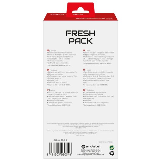 Blackfire Fresh Pack Case + Zubehör für Nintendo Switch OLED rot/blau
