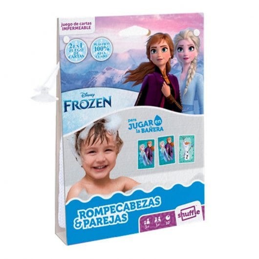 Shuffle Aqua Frozen - Juego De Cartas Infantil Impermeable Para Bañera, Rompecabezas Y Parejas