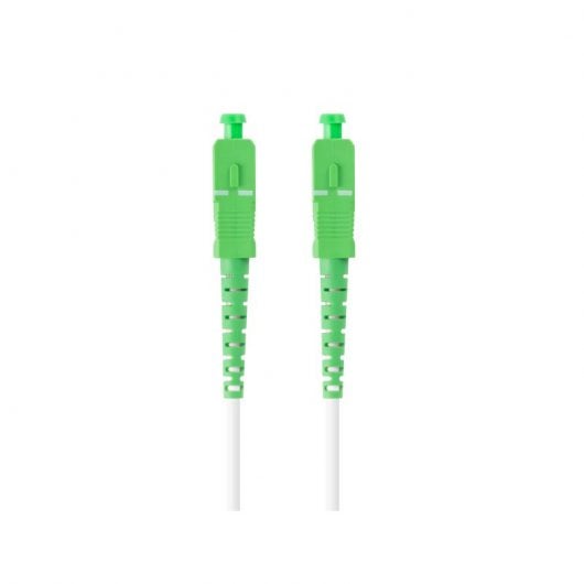 Cordon de brassage fibre optique Lanberg SC/APC vers SC/APC Simplex monomode G657A2 2,5 m blanc