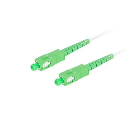 Cordon de brassage fibre optique Lanberg SC/APC vers SC/APC Simplex monomode G657A2 2,5 m blanc