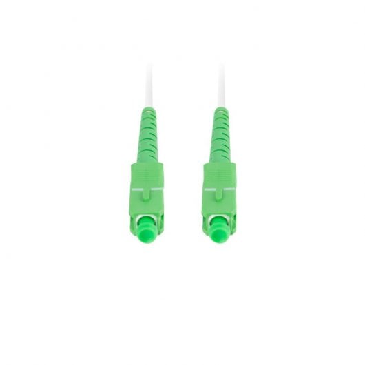 Cordon de brassage fibre optique Lanberg SC/APC vers SC/APC Simplex monomode G657A2 2,5 m blanc