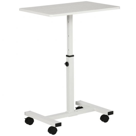Homcom Mesa Auxiliar Con Ruedas Para Sofá Cama Altura Ajustable 60x40x52,5-84cm