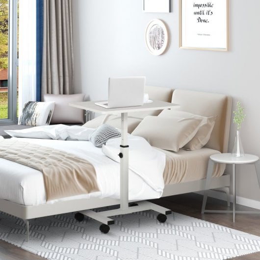 Homcom Mesa Auxiliar Con Ruedas Para Sofá Cama Altura Ajustable 60x40x52,5-84cm