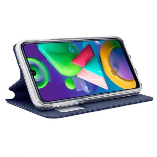 Étui à rabat bleu uni cool pour Samsung Galaxy M21 M215