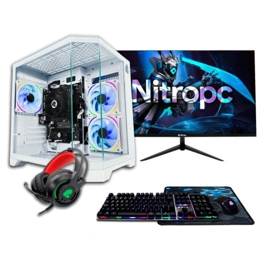 Nitropc Pack Bronze Plus AMD Ryzen 5 5600GT/16GB/1TB M2/Monitor 24"/Windows 11/WiFi USB
