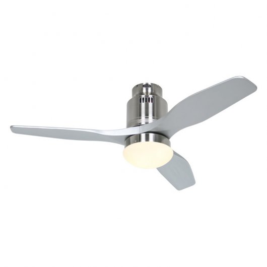 CasaFan Aerodynamix Eco 112 Deckenventilator, Gleichstrommotor mit Licht und Steuerung, 112 cm, Silber
