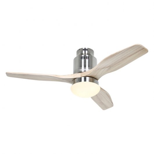 CasaFan Aerodynamix Eco 112 Ventilateur de Plafond Moteur DC avec Lumière et Contrôle 112cm Bois Naturel