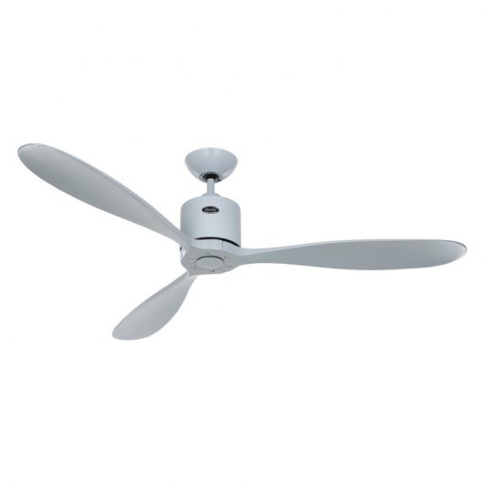 CasaFan Aeroplan Eco Deckenventilator, Gleichstrommotor mit Licht und Steuerung, 132 cm, Hellgrau