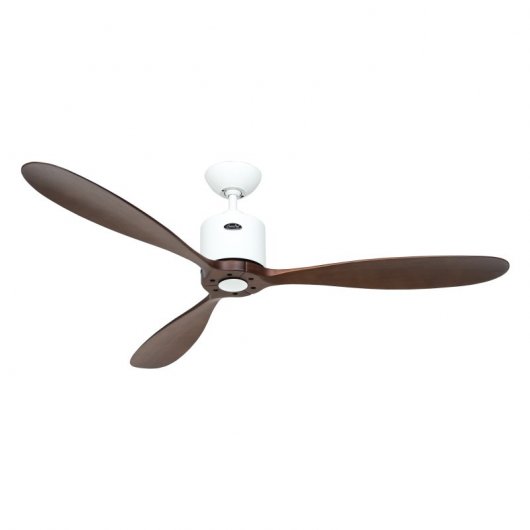 CasaFan Aeroplan Eco Ventoinha de Teto Motor DC com Luz e Comando 132cm Nogueira/ Branco