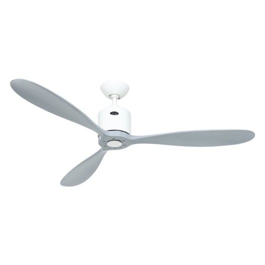 CasaFan Aeroplan Eco Deckenventilator, Gleichstrommotor mit Licht und Steuerung, 132 cm, Hellgrau/Weiß