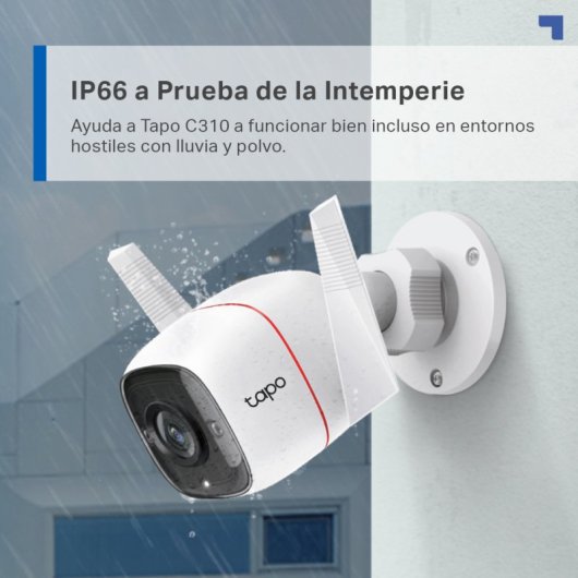 Tapo TC65 Cámara de Vigilancia Exterior, 2K 3MP, Detección IA Gratuita, Visión Nocturna