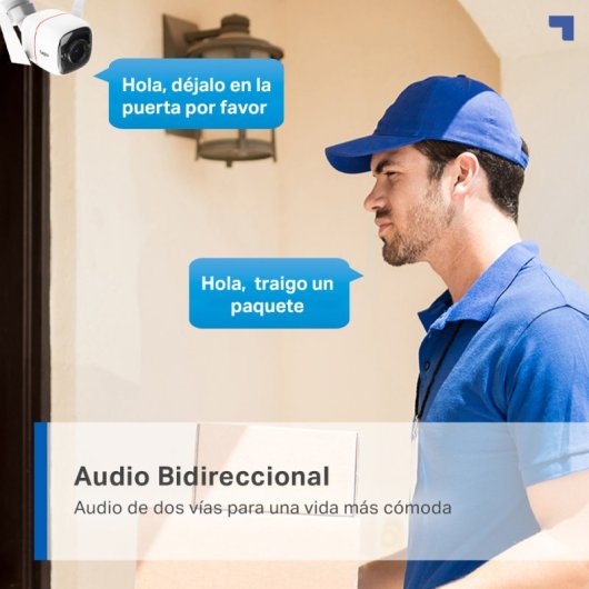 Tapo TC65 Cámara de Vigilancia Exterior, 2K 3MP, Detección IA Gratuita, Visión Nocturna