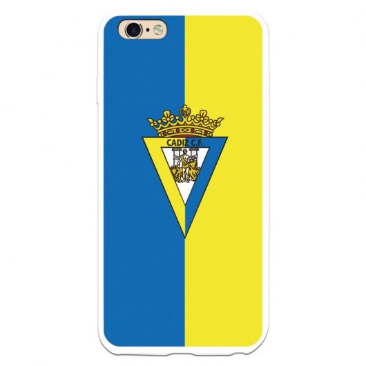 Funda Para Iphone 6s Plus Del Cádiz Escudo Fondo Bicolor - Licencia Oficial Cádiz Cf