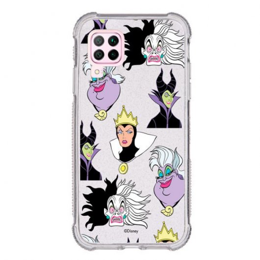 Funda Brillantina Para Huawei P40 Lite Oficial De Disney Villanas Patrón - Villanas Disney