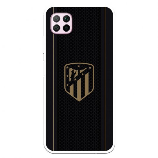 Funda Para Huawei P40 Lite Del Atleti Escudo Dorado Fondo Negro - Licencia Oficial Atlético De Madrid