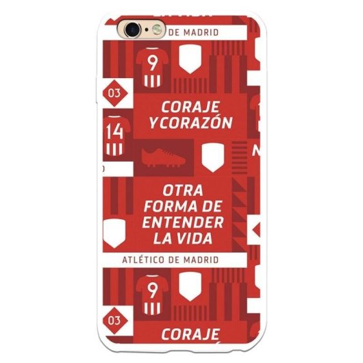 Funda para móvil La Casa de las Carcasas Atleti Coraje y Corazón para iPhone 6S Plus