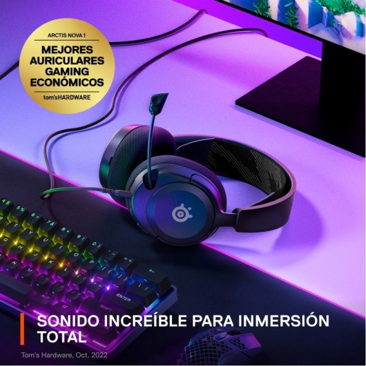 Auriculares SteelSeries Arctis Nova 1 met kabel 3,5 mm Gaming Noise Cancelling Zwart