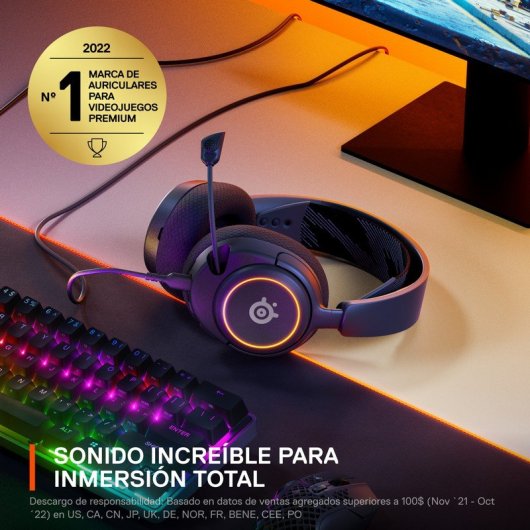 Auriculares SteelSeries Arctis Nova 3 bedraad USB-C Gaming met AI Ruisonderdrukking RGB Zwart