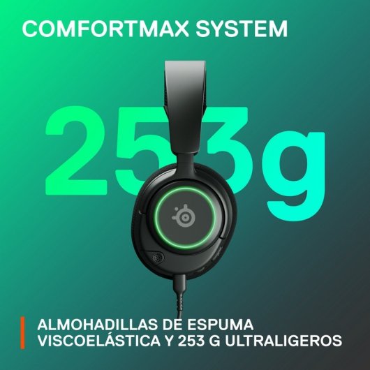 Auriculares SteelSeries Arctis Nova 3 bedraad USB-C Gaming met AI Ruisonderdrukking RGB Zwart