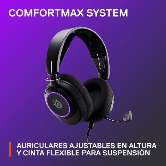 Auriculares SteelSeries Arctis Nova 3 bedraad USB-C Gaming met AI Ruisonderdrukking RGB Zwart