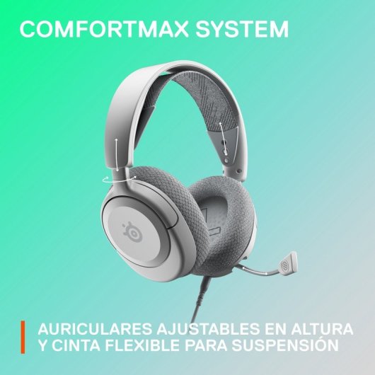 SteelSeries Arctis Nova 1 bedrade gaming headset met ruisonderdrukking, 3,5 mm, wit