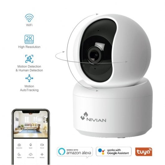 Nivian NVS-IPC-IS4 Caméra de Surveillance WiFi Intérieure 2k Blanc