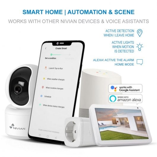 Nivian NVS-IPC-IS4 Caméra de Surveillance WiFi Intérieure 2k Blanc
