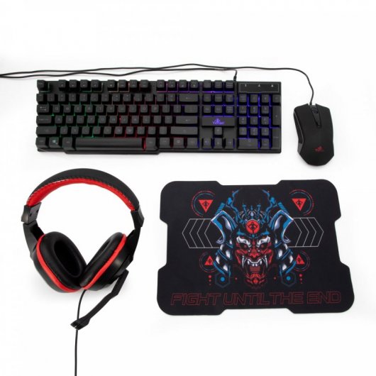 Yeyian La Hydra Serie 2000 Combo de Teclado + Ratón + Auriculares + Alfombrilla Gaming