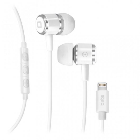 Écouteurs intra-auriculaires SBS Mix 100 avec câble Lightning blanc