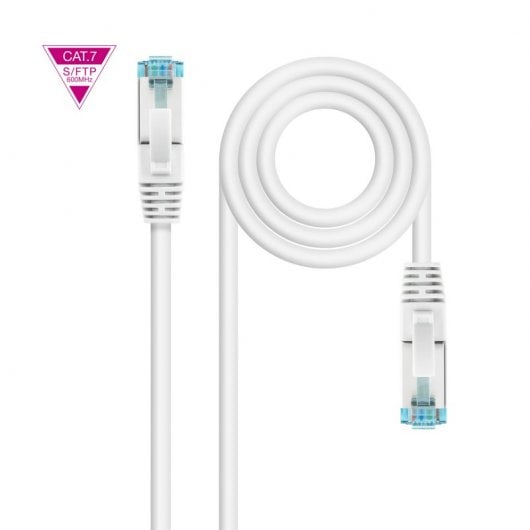Nanocable Cable de Red Cat.7 600MHz LSZH SFTP PIMF AWG26 25cm Blanco