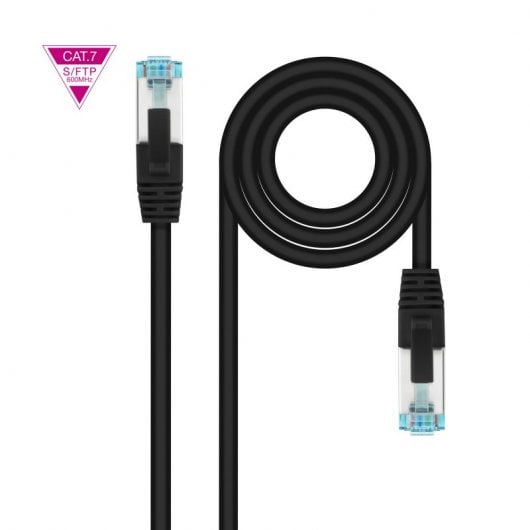 Nanocable Cable de Red Cat.7 600MHz LSZH SFTP PIMF AWG26 1m Negro