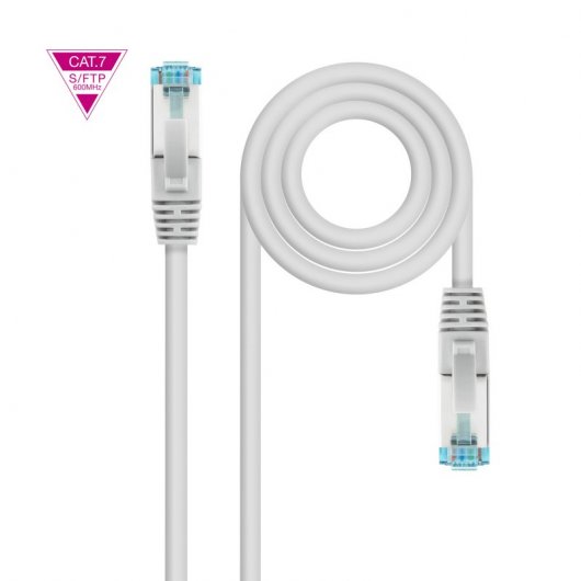 Nanocable Cable de Red Cat.7 600MHz LSZH SFTP PIMF AWG26 25cm Gris