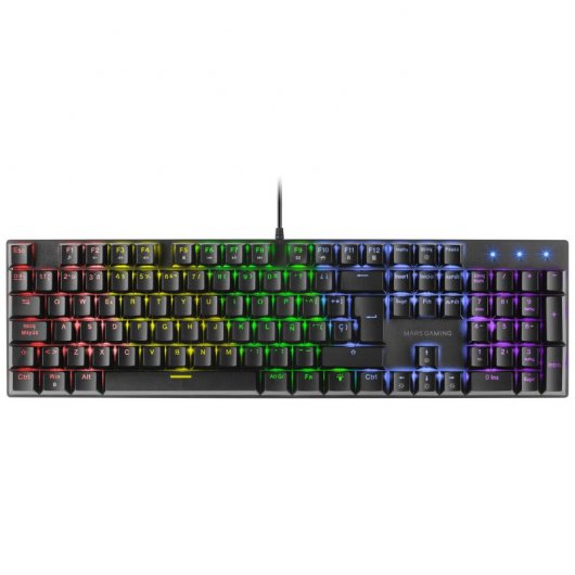 Mars Gaming MK422 Teclado Mecánico Negro RGB Switch Marrón