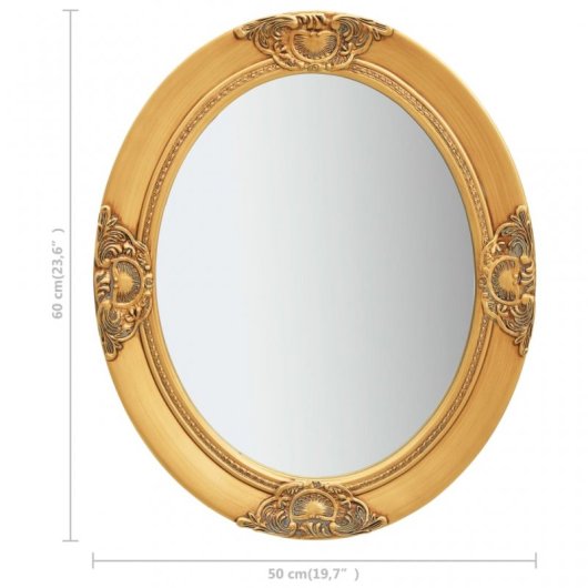 Vidaxl Espejo De Pared Estilo Barroco Dorado 50x60 Cm