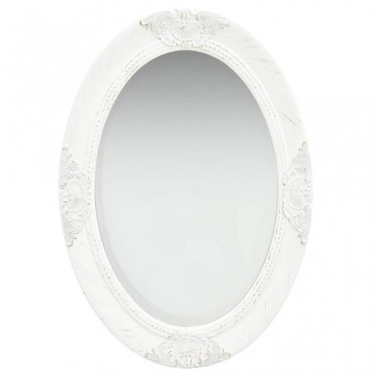 Vidaxl Espejo De Pared Estilo Barroco Blanco 50x70 Cm