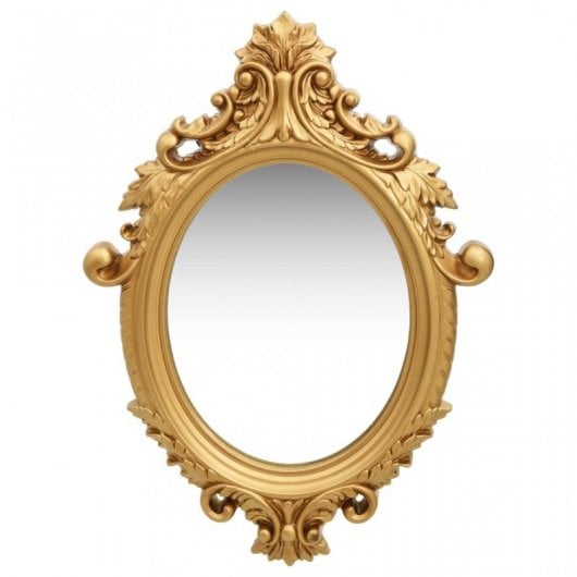 Vidaxl Espejo De Pared Estilo Castillo Dorado 56x76 Cm