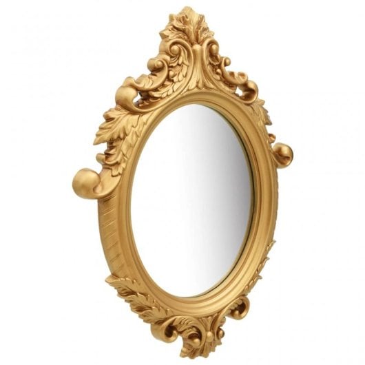 Vidaxl Espejo De Pared Estilo Castillo Dorado 56x76 Cm