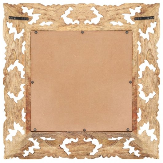 Vidaxl Espejo Tallado A Mano Marrón 50x50 Cm Madera Maciza De Mango