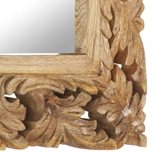 Vidaxl Espejo Tallado A Mano Marrón 50x50 Cm Madera Maciza De Mango