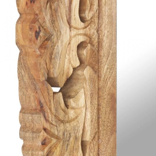 Vidaxl Espejo Tallado A Mano Marrón 50x50 Cm Madera Maciza De Mango
